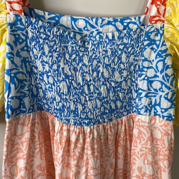 Oliphant Bubble Skirt Mini Dress Canary Multi-Color Balloon Short Puff Sleeve - Picture 7 of 16